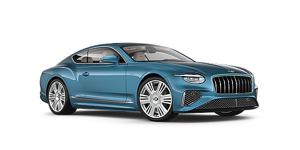 Bentley Tunbridge Wells New Bentley Continental GT Azure coupe front three quarter in Light Windsor Blue paint